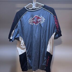 Velocity Blue and Black Short Sleeve Graphic Tee with White Accents